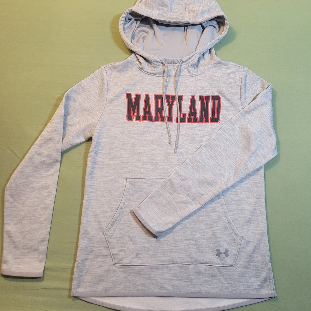 Under Armour Maryland Hoodie, Womens XS, Gray fitted, NWT